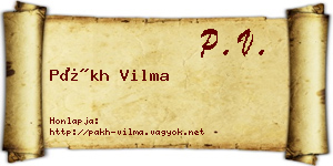 Pákh Vilma névjegykártya